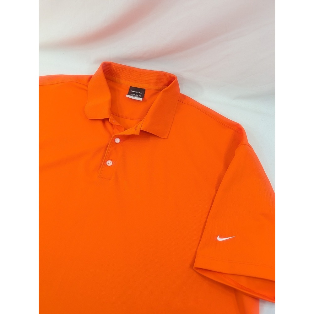 Nike Golf Polo Shirt Men 4XL Orange Stretch Performance Preppy Summer Big Tall